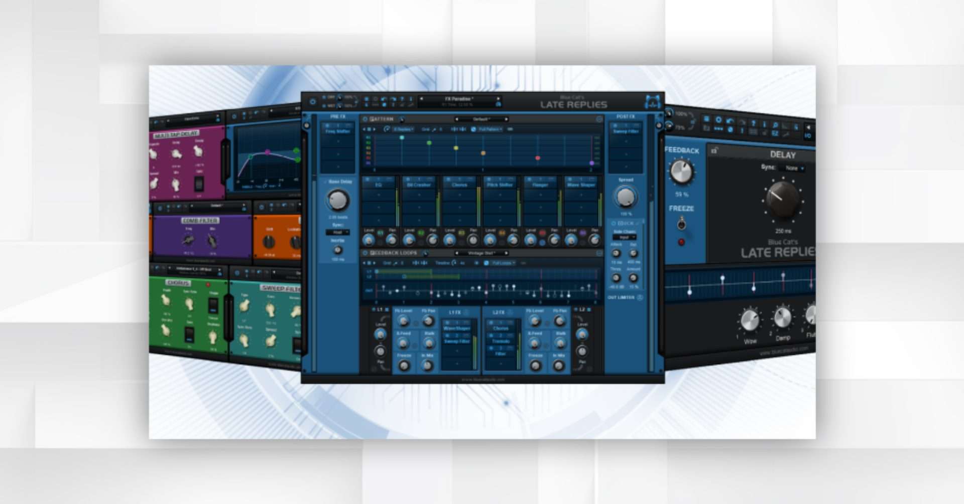 Blue Cat has updated BC Late Replies delay, reverb and multi-effect plugin.