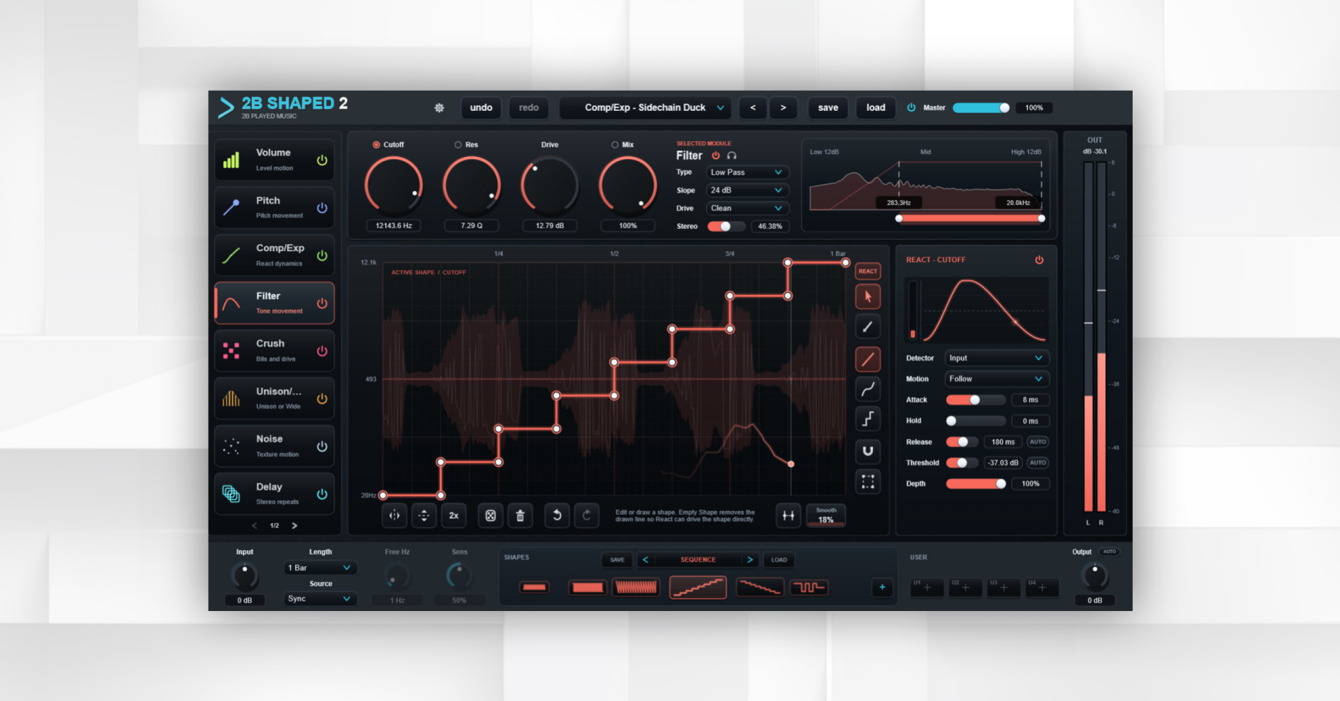 2B Played Music has released 2B Shaped 2, a multi-effect plugin with 17 creative effect modules.