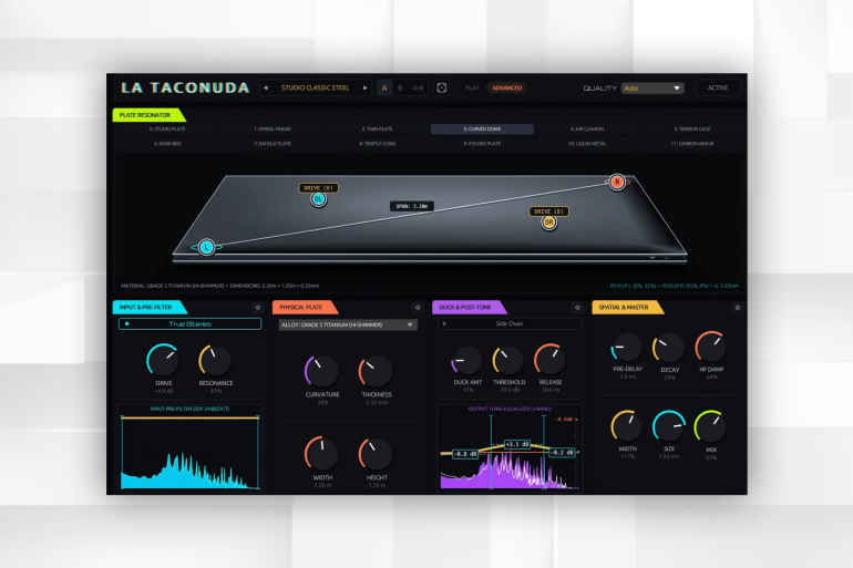 Carbon Fiber Plugins has released La Taconuda, a physical modeling plate reverb plugin.