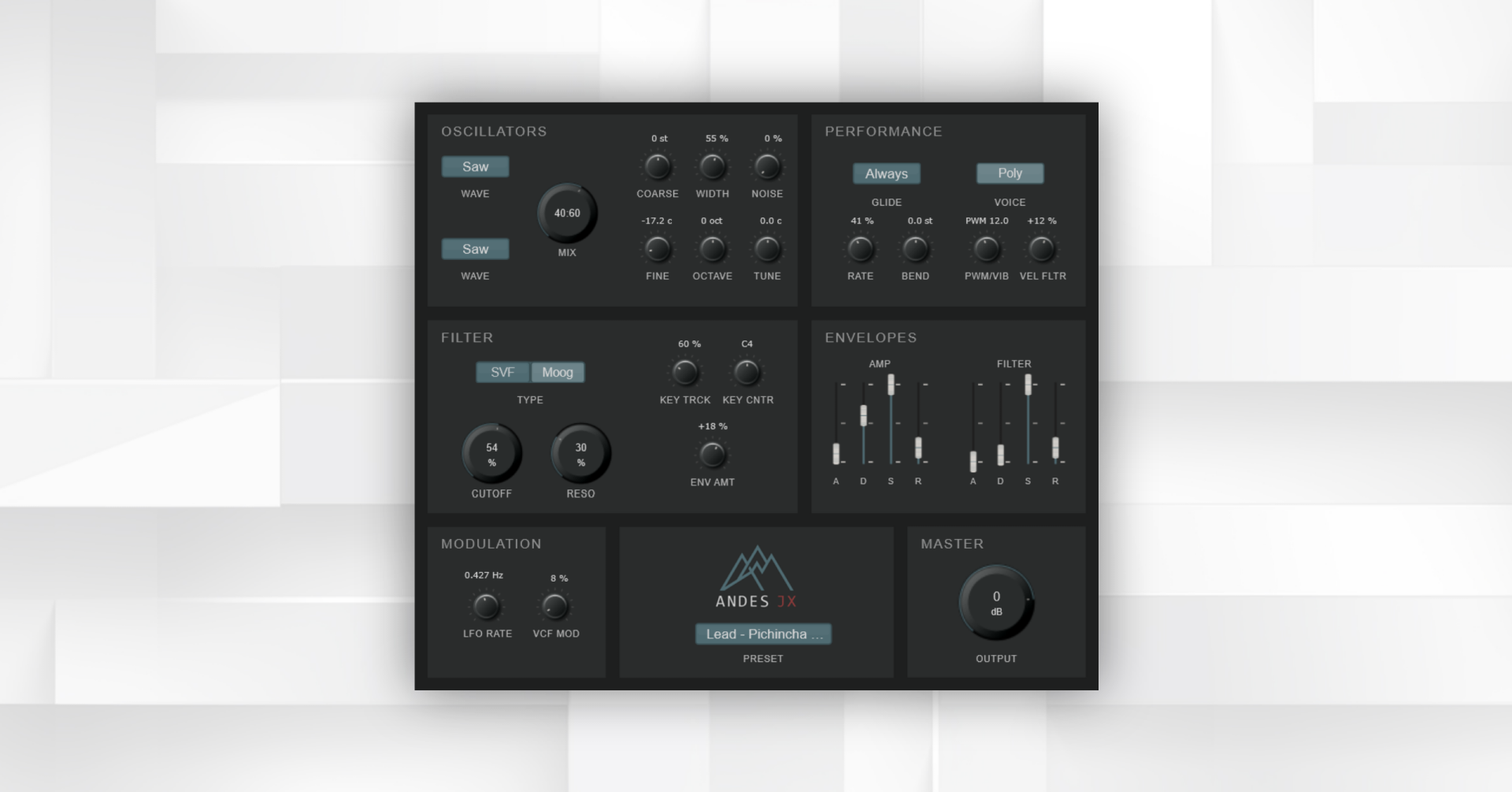 NoiseRoom UIO releases Andes JX, a free open-source polyphonic synthesizer
