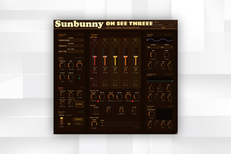 Sunbunny releases Oh See Threee, an analog-style octave divider plugin, available in free Lite and paid Pro versions.